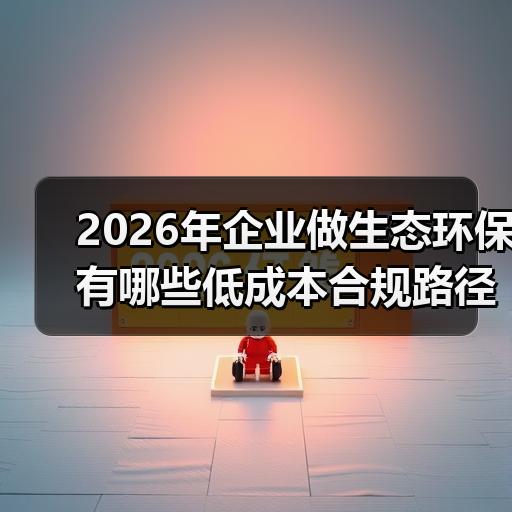 2026年企业做生态环保有哪些低成本合规路径值得参考